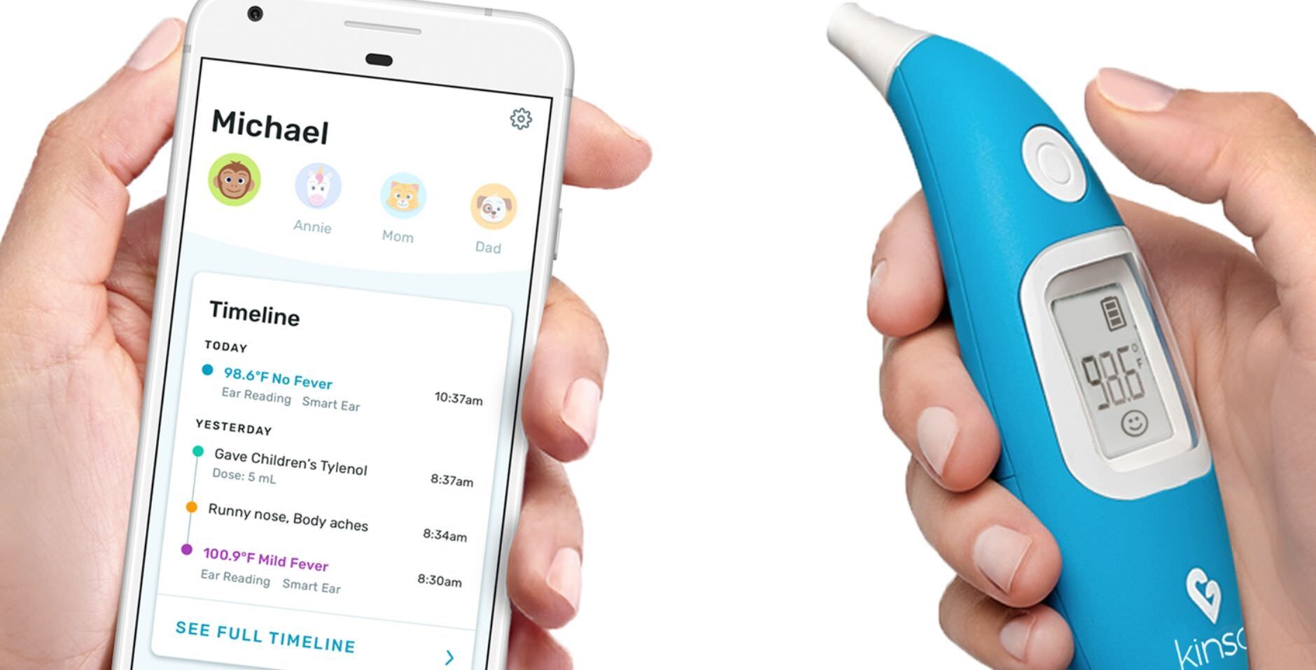 Kinsa smart thermometer phone